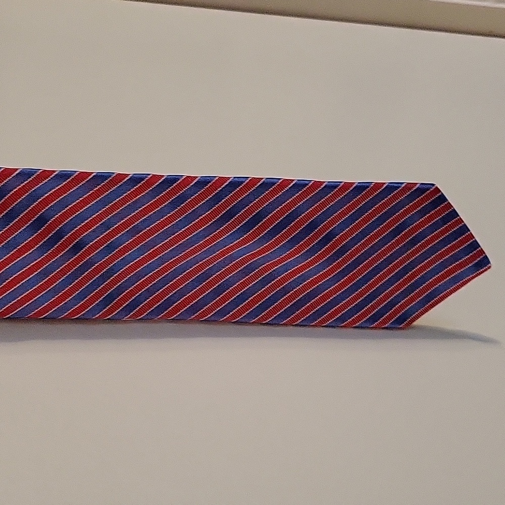 Men's Ted Baker Red/Blue Stripes Thin Tie š - Picture 3 of 12